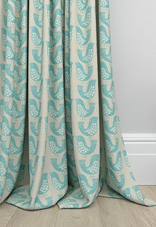 Scandi Birds, Aqua - Made to Measure Curtains